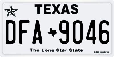 TX license plate DFA9046