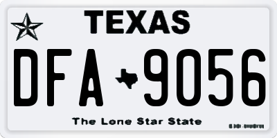 TX license plate DFA9056