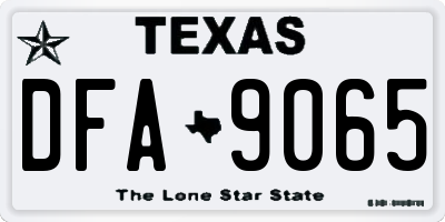 TX license plate DFA9065