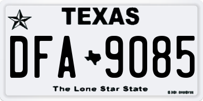 TX license plate DFA9085