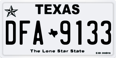 TX license plate DFA9133