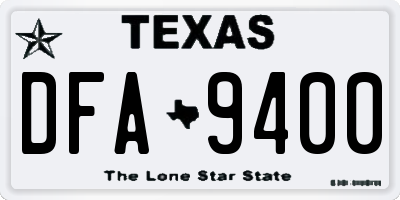 TX license plate DFA9400