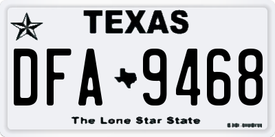 TX license plate DFA9468