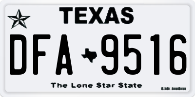 TX license plate DFA9516