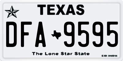 TX license plate DFA9595