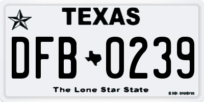 TX license plate DFB0239