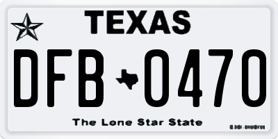 TX license plate DFB0470