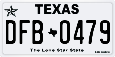 TX license plate DFB0479
