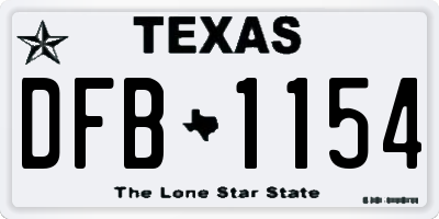 TX license plate DFB1154