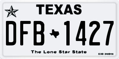 TX license plate DFB1427