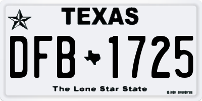 TX license plate DFB1725