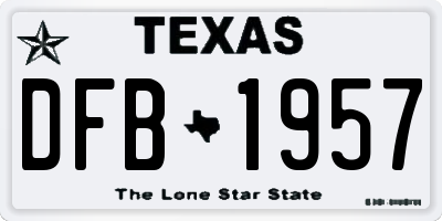 TX license plate DFB1957
