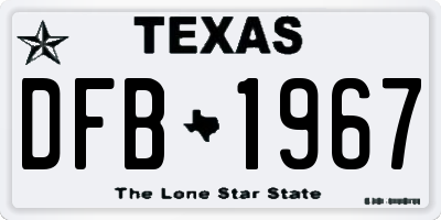 TX license plate DFB1967