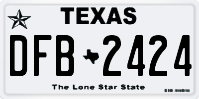 TX license plate DFB2424