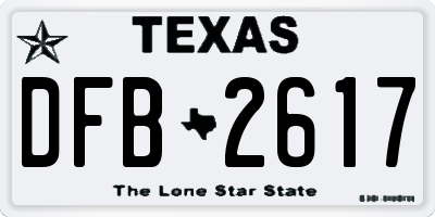 TX license plate DFB2617