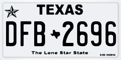 TX license plate DFB2696