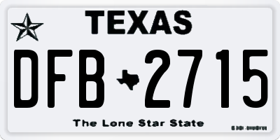 TX license plate DFB2715