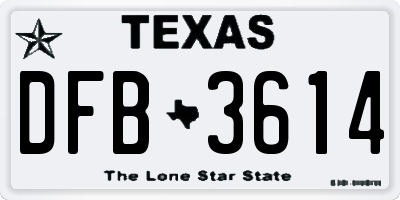 TX license plate DFB3614