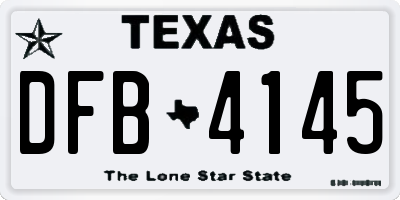 TX license plate DFB4145