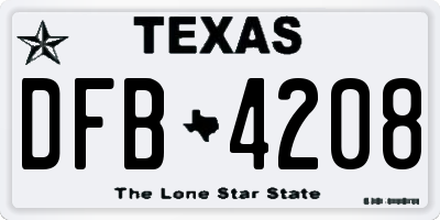TX license plate DFB4208