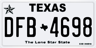 TX license plate DFB4698