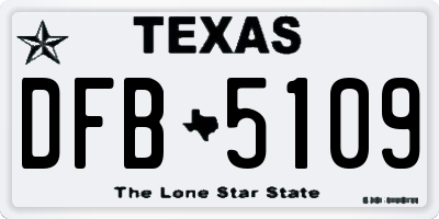 TX license plate DFB5109
