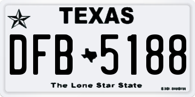 TX license plate DFB5188