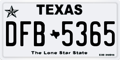 TX license plate DFB5365