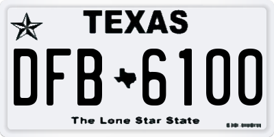 TX license plate DFB6100