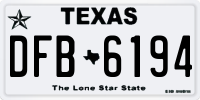 TX license plate DFB6194