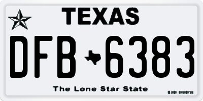 TX license plate DFB6383