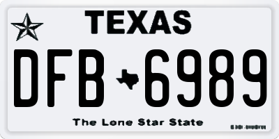 TX license plate DFB6989
