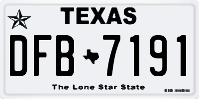 TX license plate DFB7191