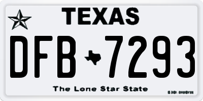 TX license plate DFB7293