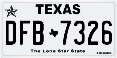 TX license plate DFB7326