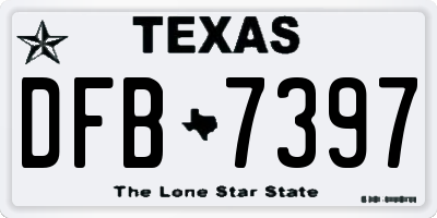 TX license plate DFB7397