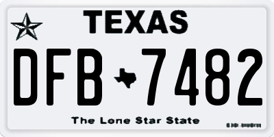 TX license plate DFB7482