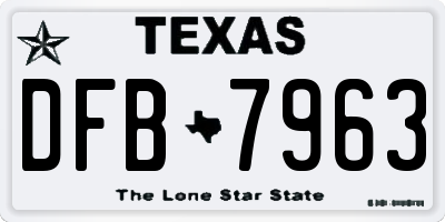 TX license plate DFB7963