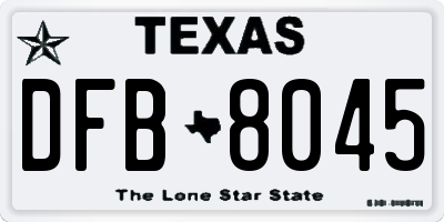 TX license plate DFB8045