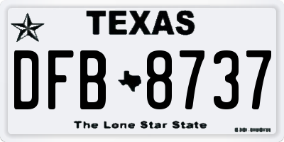TX license plate DFB8737