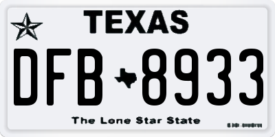 TX license plate DFB8933