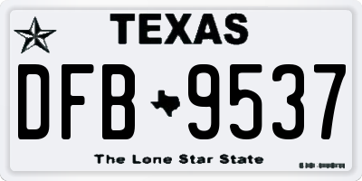 TX license plate DFB9537