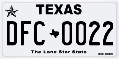 TX license plate DFC0022