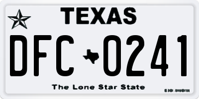 TX license plate DFC0241