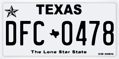 TX license plate DFC0478