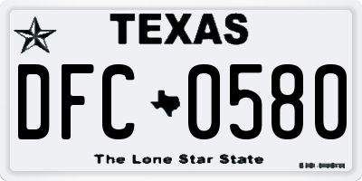 TX license plate DFC0580