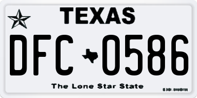 TX license plate DFC0586