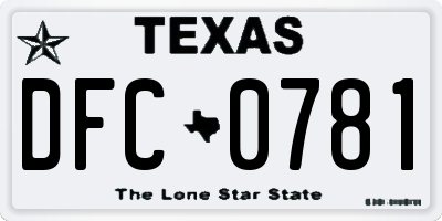 TX license plate DFC0781