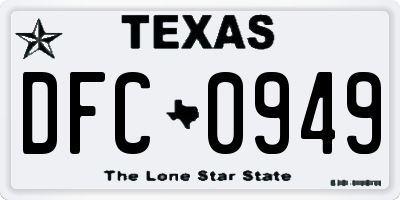 TX license plate DFC0949