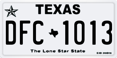 TX license plate DFC1013